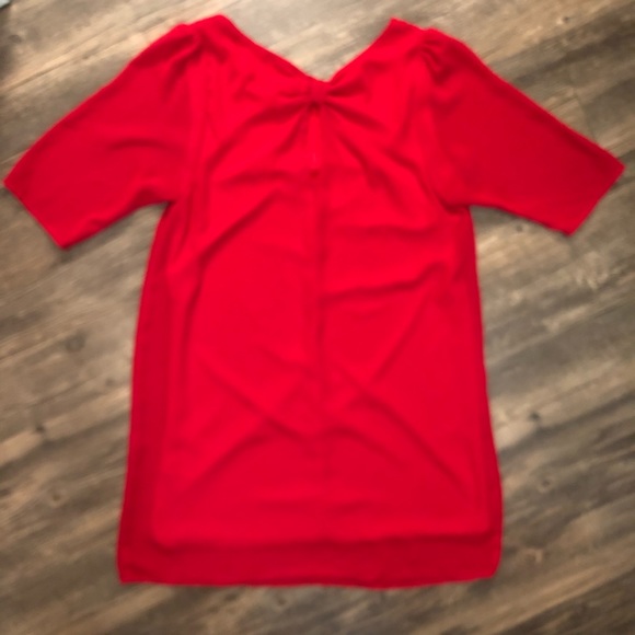Red Shift Dress with Knot/Bow Back - Picture 6 of 7